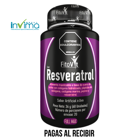 FULL MAX  RESVERATROL + COLÁGENOS X 60 UNIDADES.